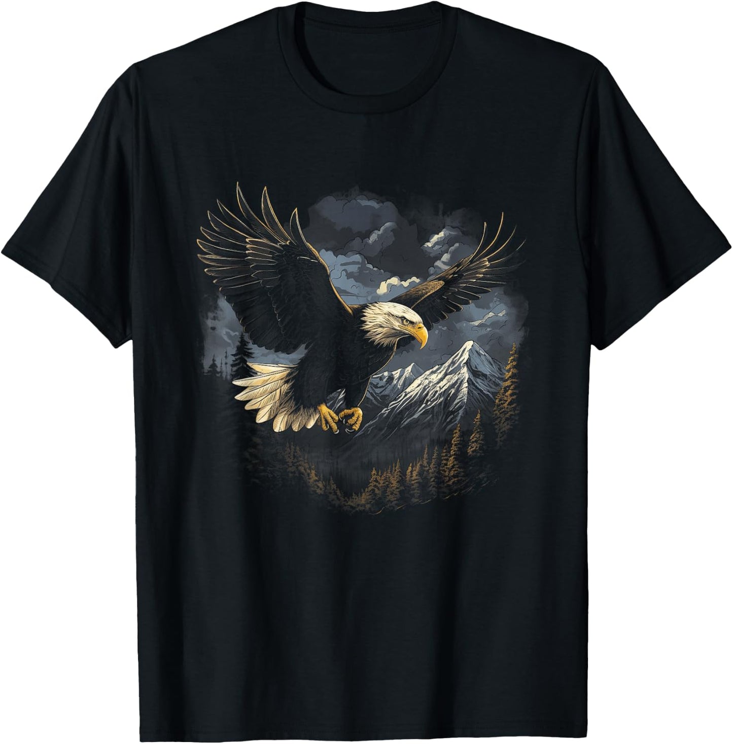 Eagle Bird Mountains , Small, Black T-Shirt - T-Shirt | Black