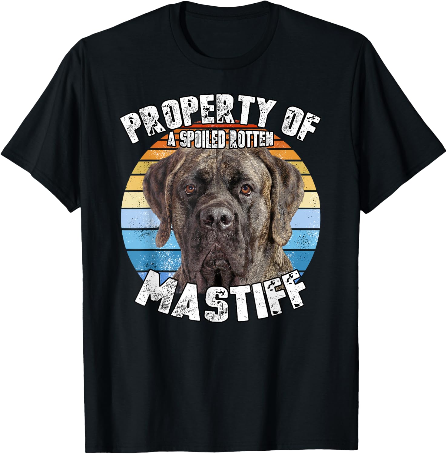 Kitana Mastiff Brindle Retro Property Of T-Shirt - T-Shirt | Black