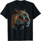 Leopard art animals print motif leopard T-Shirt - T-Shirt | Black
