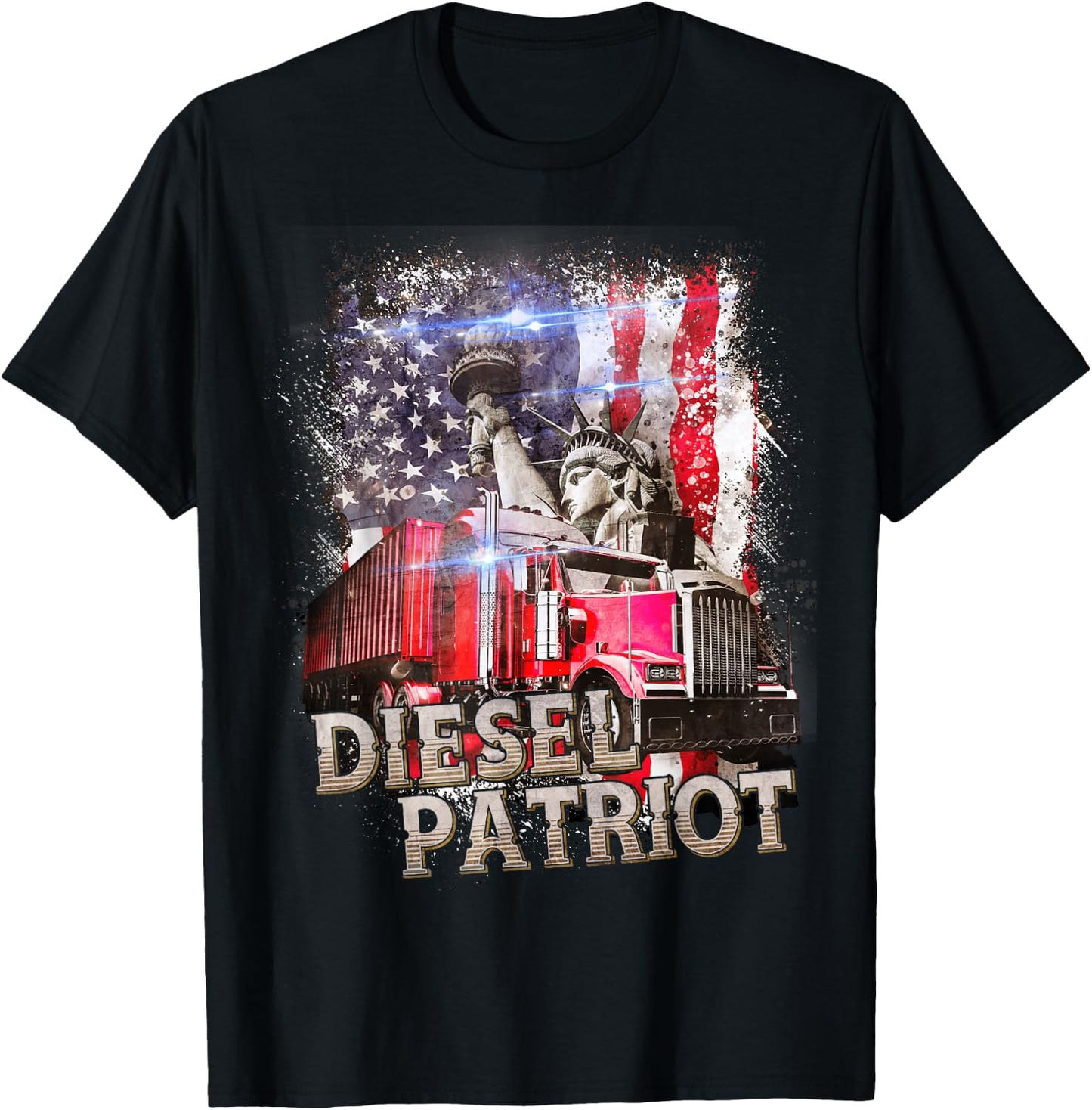 Trucker Men Women Road Lorry Big Rig Trucking Truckin' T-Shirt - T-Shirt | Black