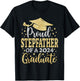 Stepfather Senior 2024 Proud Dad Of A Class Of 2024 Graduate T-Shirt - T-Shirt | Black