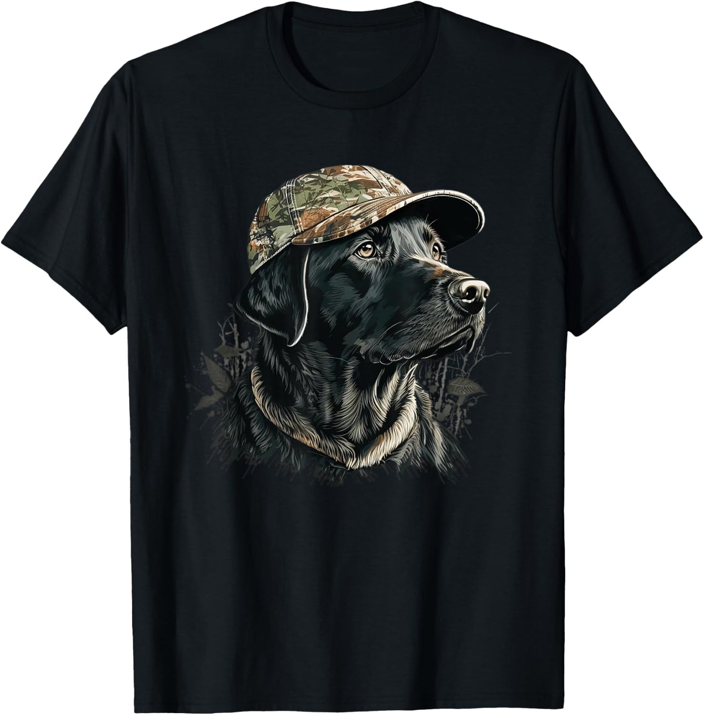 Labrador Duck Hunting Partner Camo Hat Waterfowl Hunter Dog Men Women T-Shirt - T-Shirt | Black