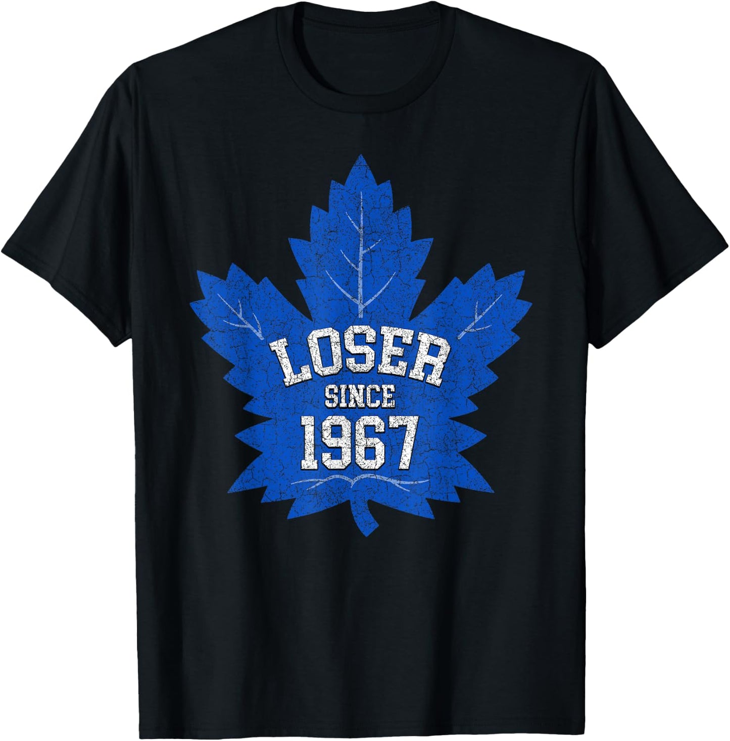 Loser Since 1967 Maple Tree Leaves Blue T-Shirt - T-Shirt | Black
