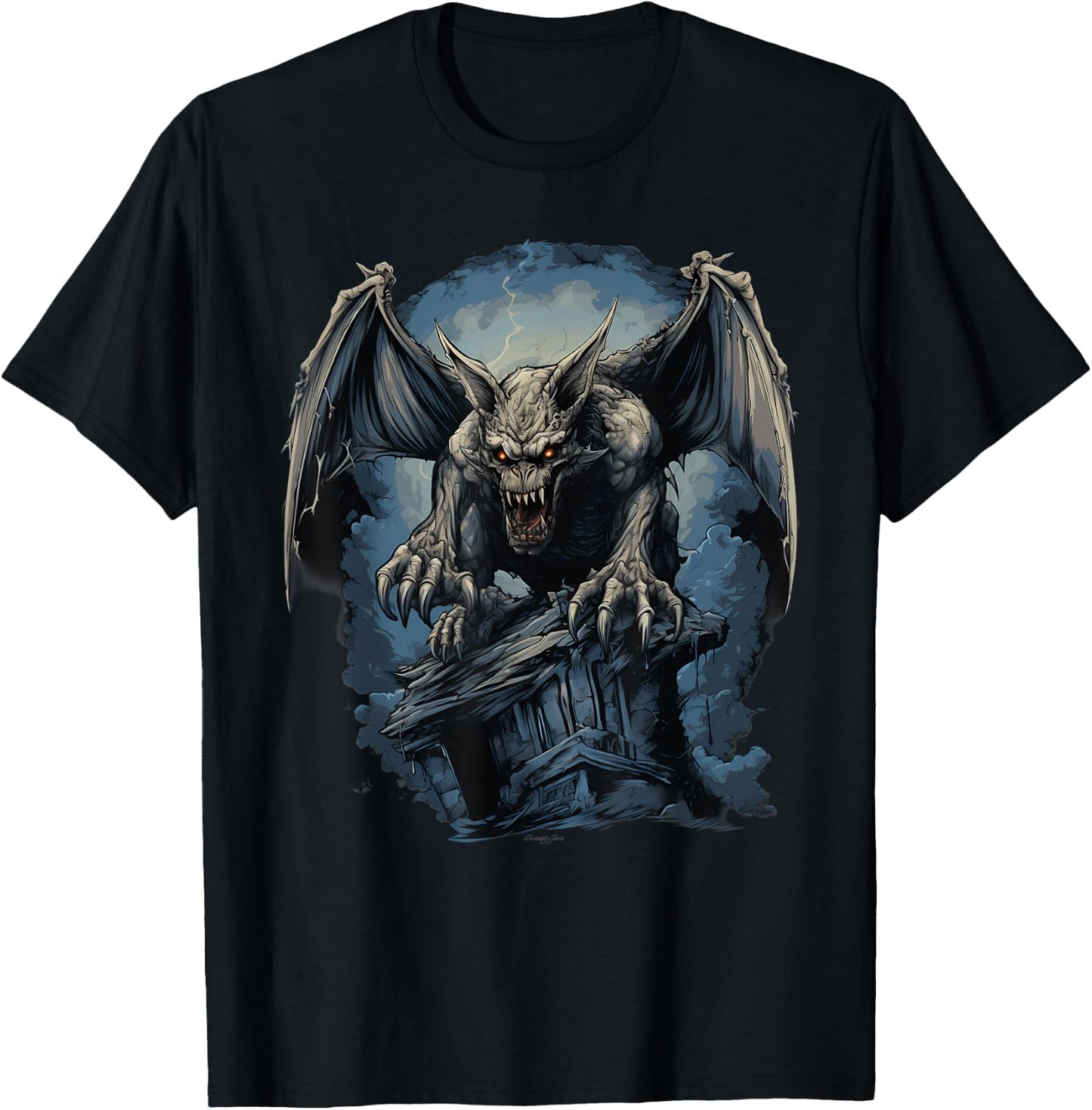 Retro Style Gargoyle T-Shirt - T-Shirt | Black