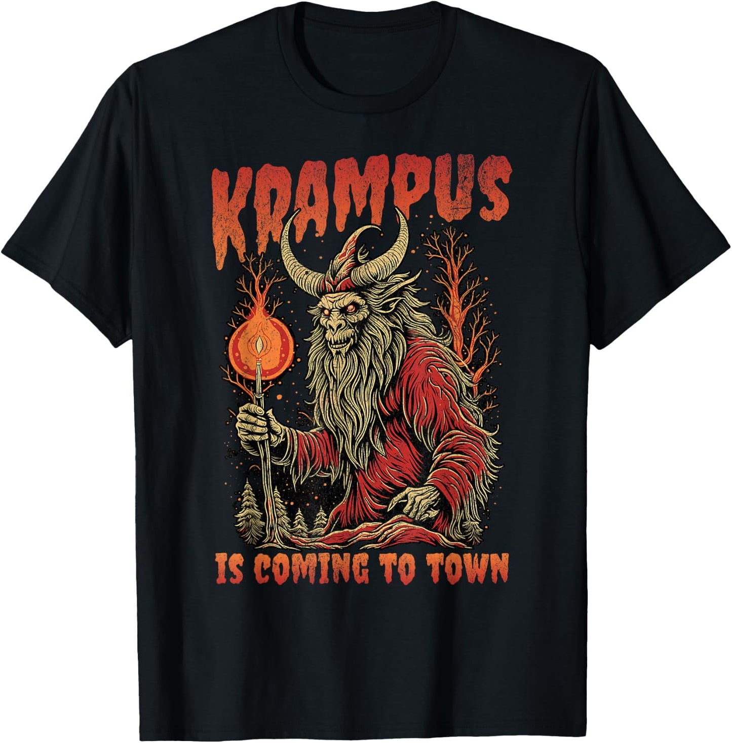 Christmas Krampus Is Coming Hail Santa Clothing T-Shirt - T-Shirt | Black