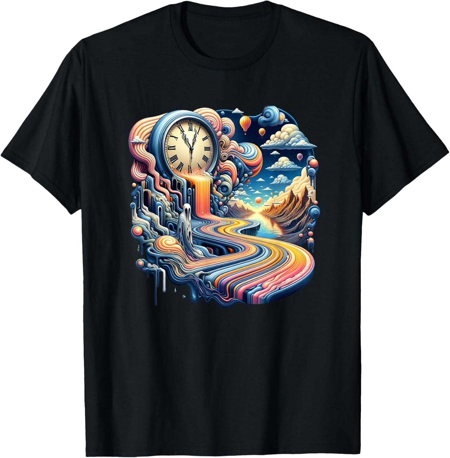 Surrealist Clocks Artwork Stunning Classic Artist Design T-Shirt - T-Shirt | Black
