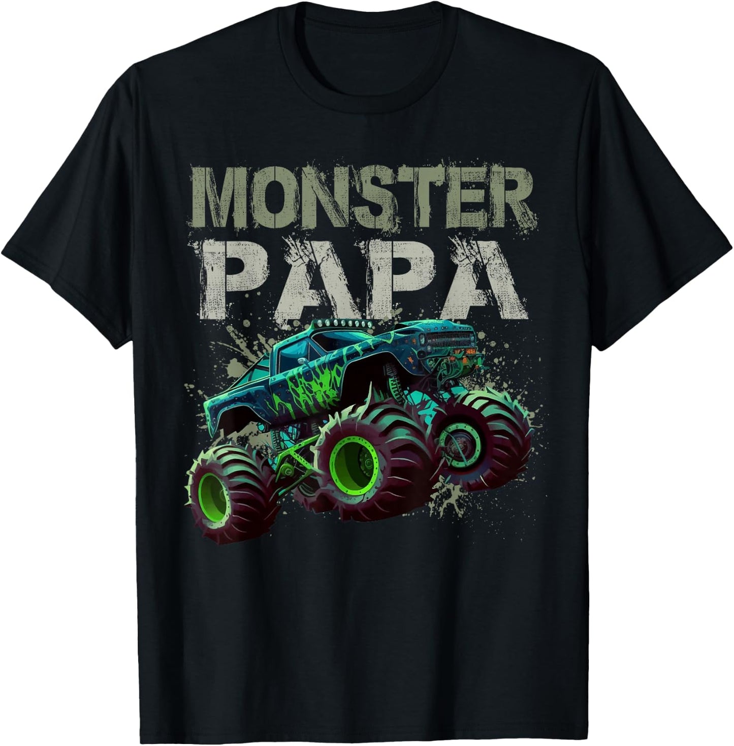 Monster Truck Papa Family Matching Monster Truck Lovers T-Shirt - T-Shirt | Black