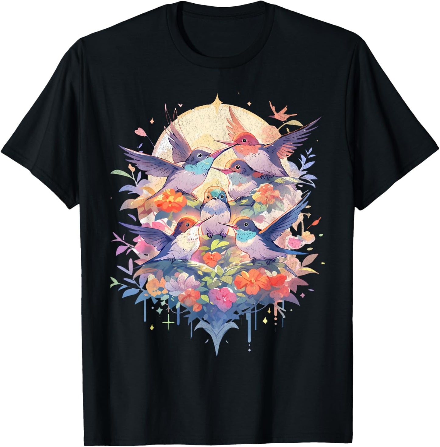 Beautiful Hummingbirds Bird Watching Earth Day Nature Lovers T-Shirt - T-Shirt | Black