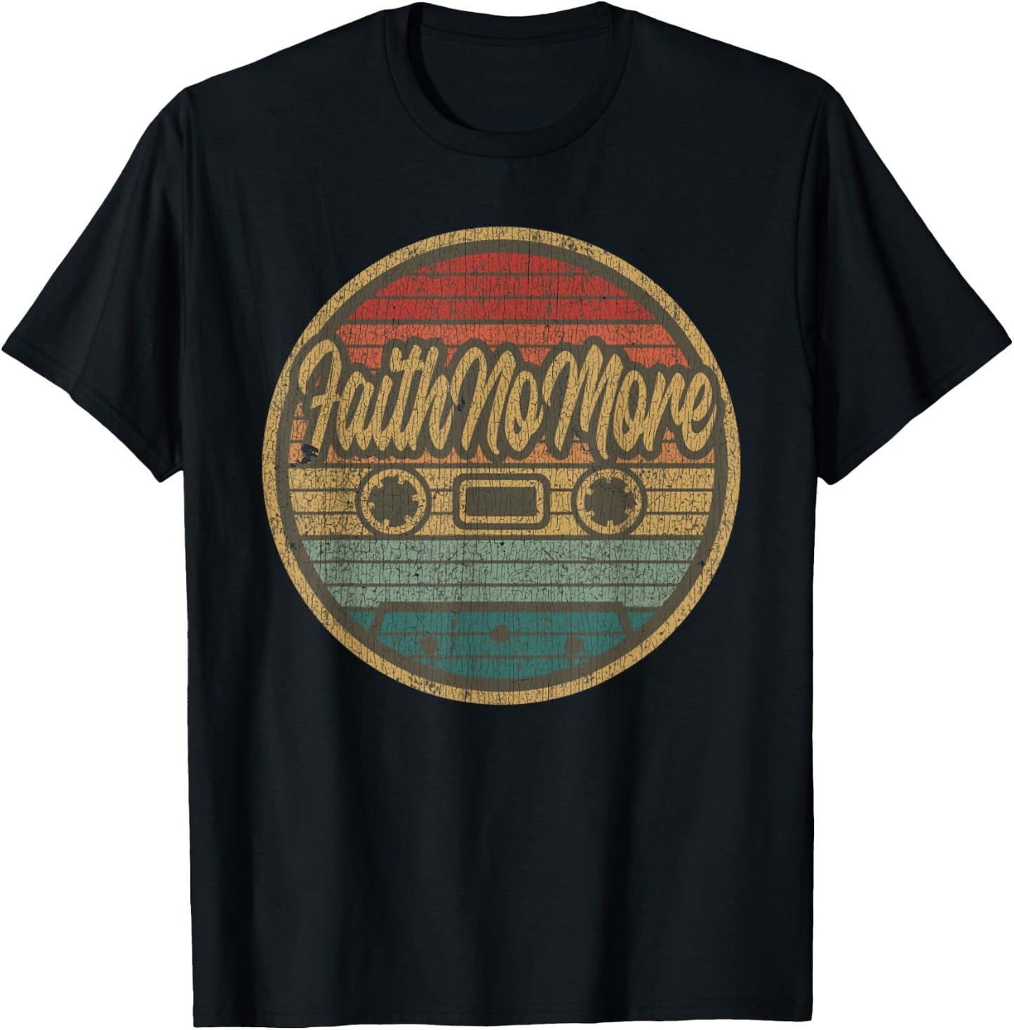 Vintage Faith No More Cassette Retro Circle Musician T-Shirt - T-Shirt | Black