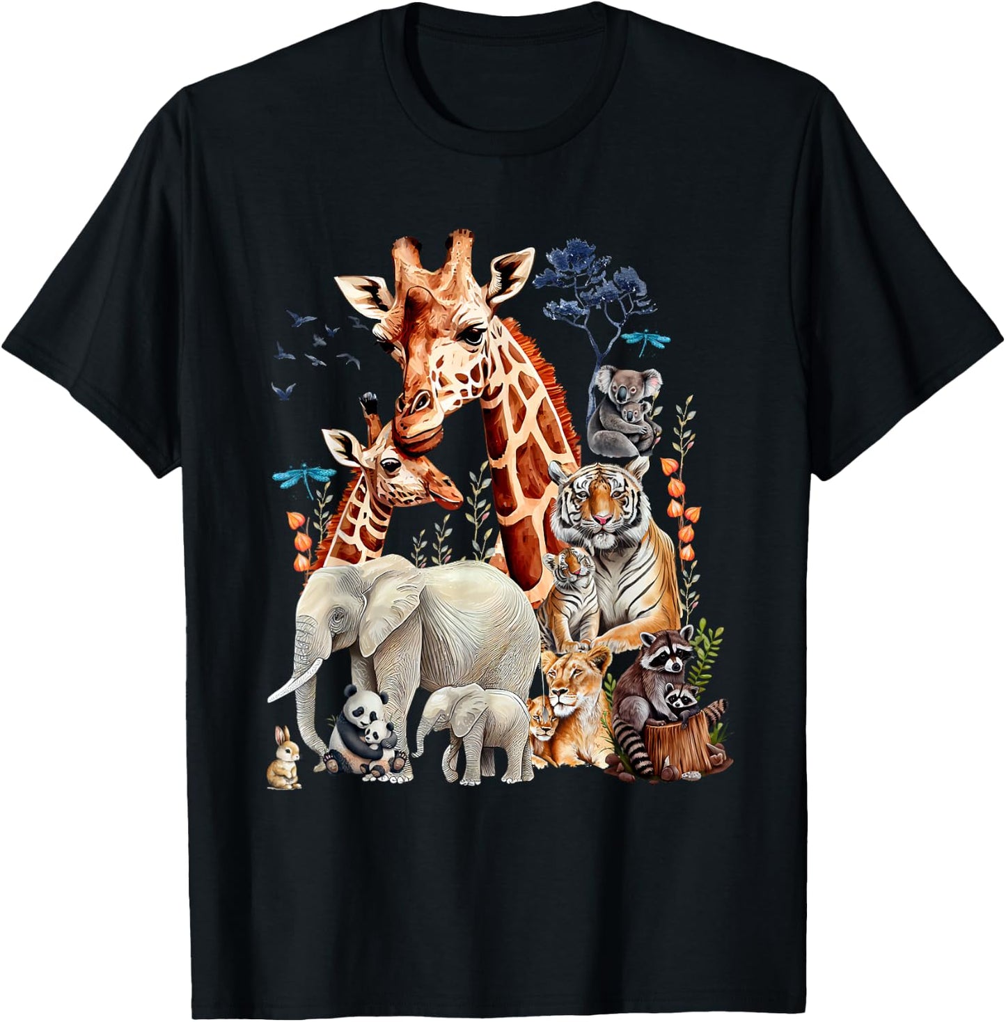 Zoo Animals Wildlife Birthday Party Animal Safari Jungle T-Shirt - T-Shirt | Black