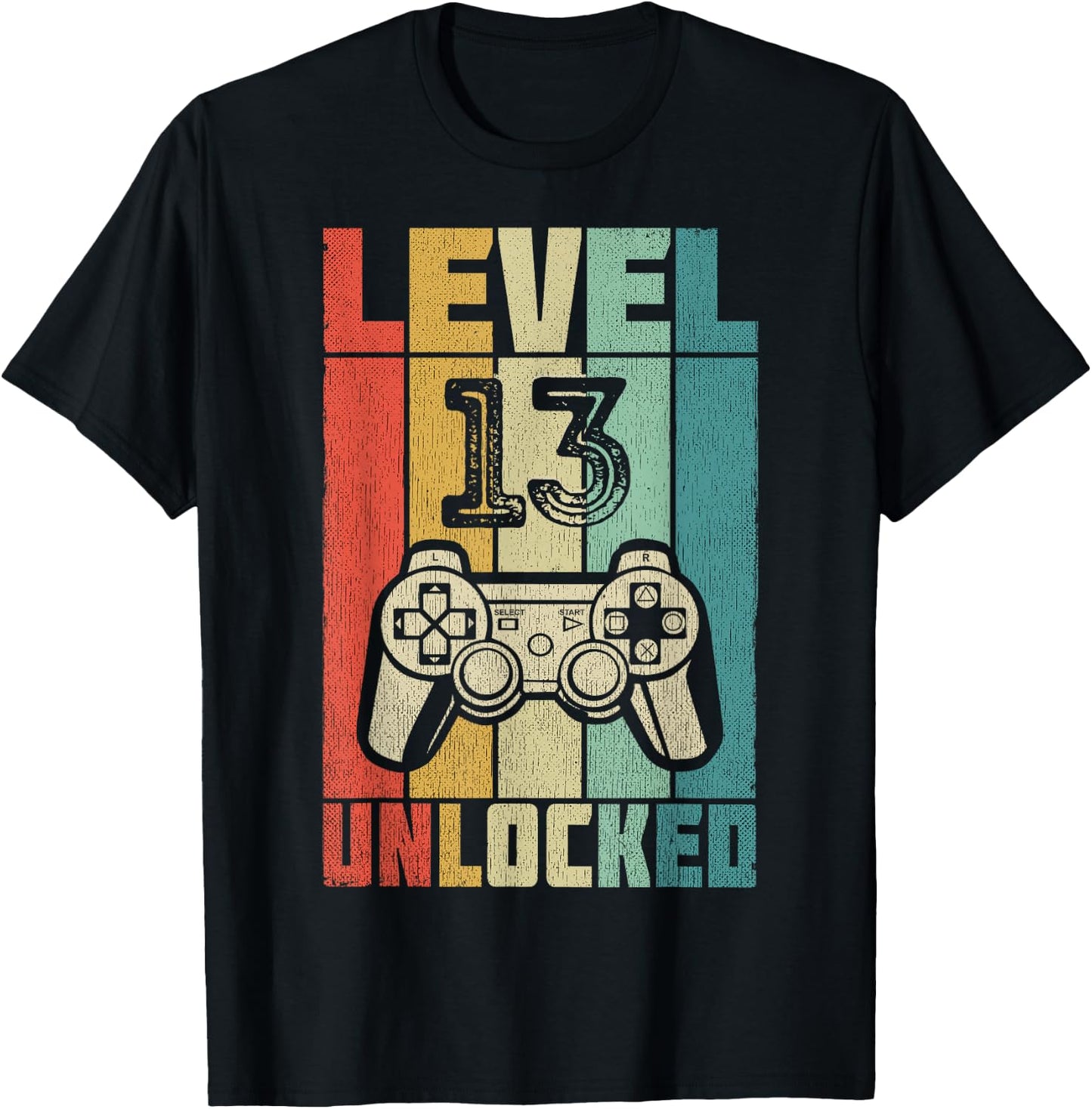 Level 13 Unlocked 13th Birthday Gift T-Shirt - T-Shirt | Black