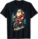 Santa Riding Bicycle Cycling Funny Christmas Boys Girls Kids T-Shirt - T-Shirt | Black