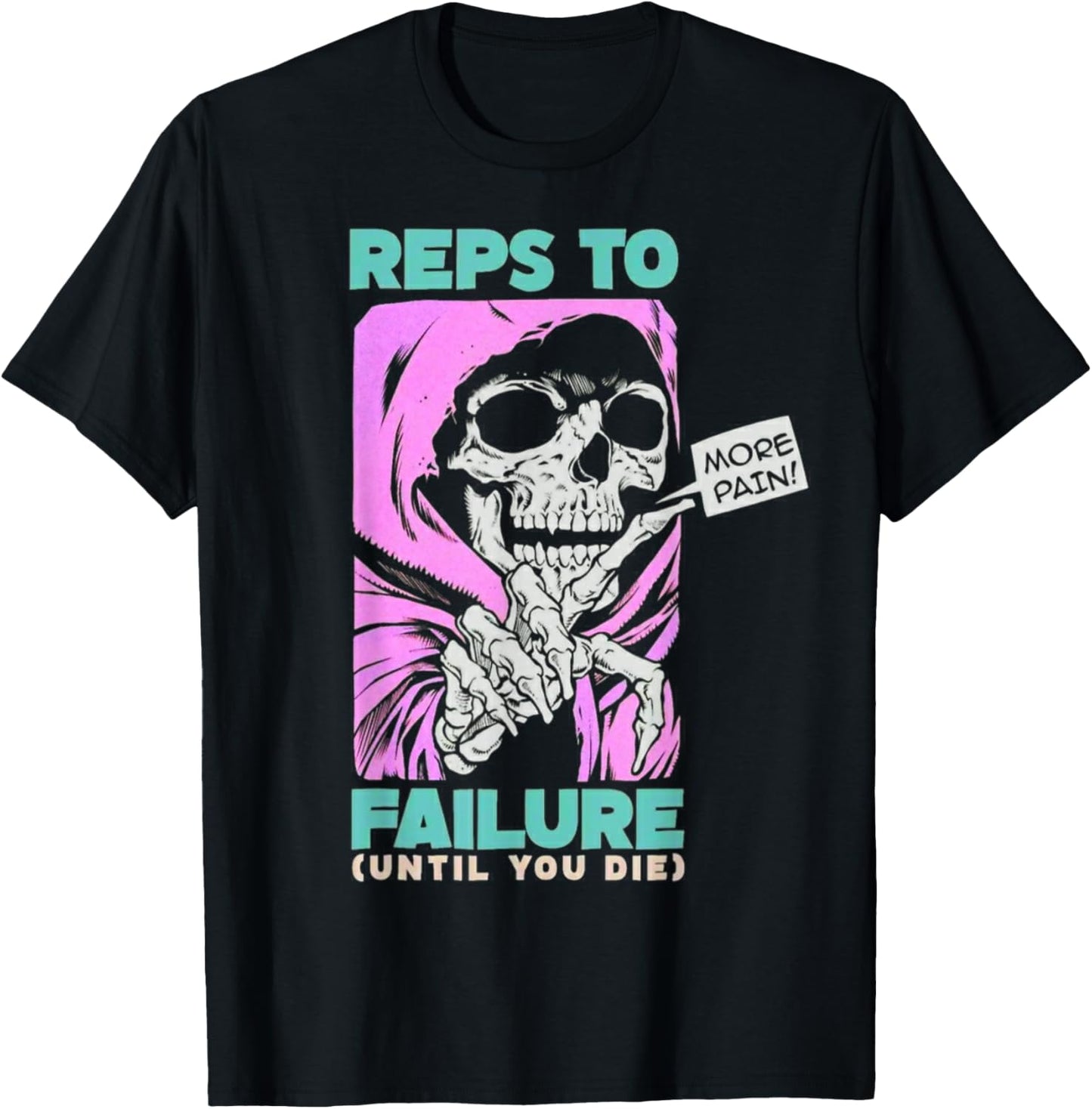 Funny Reps To Failure Weightlifting Bodybuilding Fitness Gym T-Shirt - T-Shirt | Black