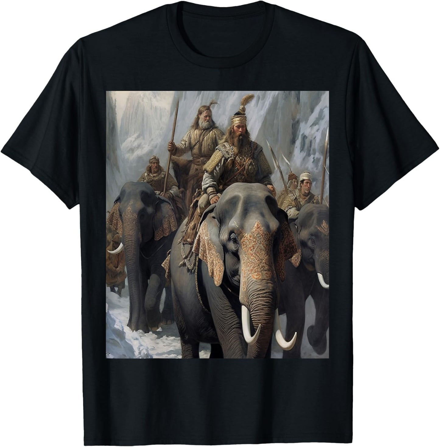 No. 2, History, General Hannibal and his Elephants T-Shirt - T-Shirt | Black