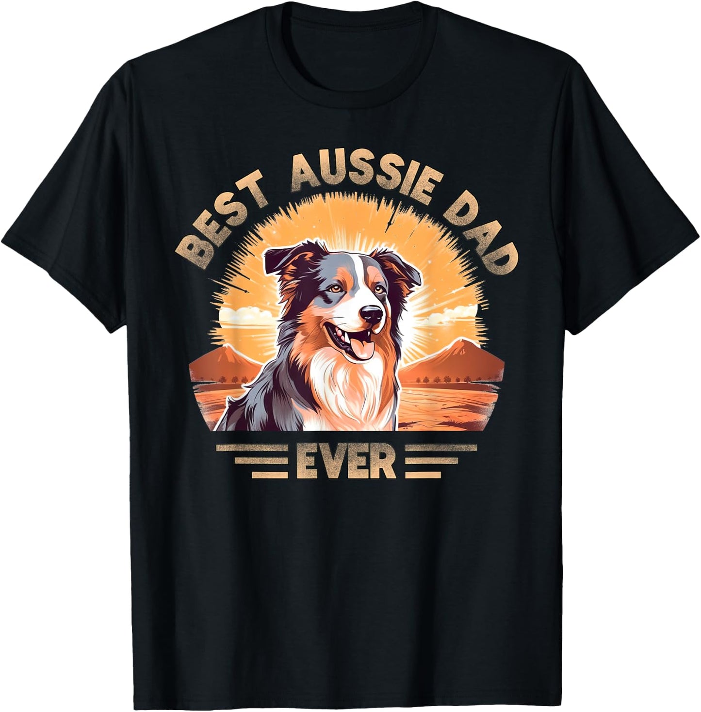 Aussie DAD Australian Shepherd T-Shirt - T-Shirt | Black