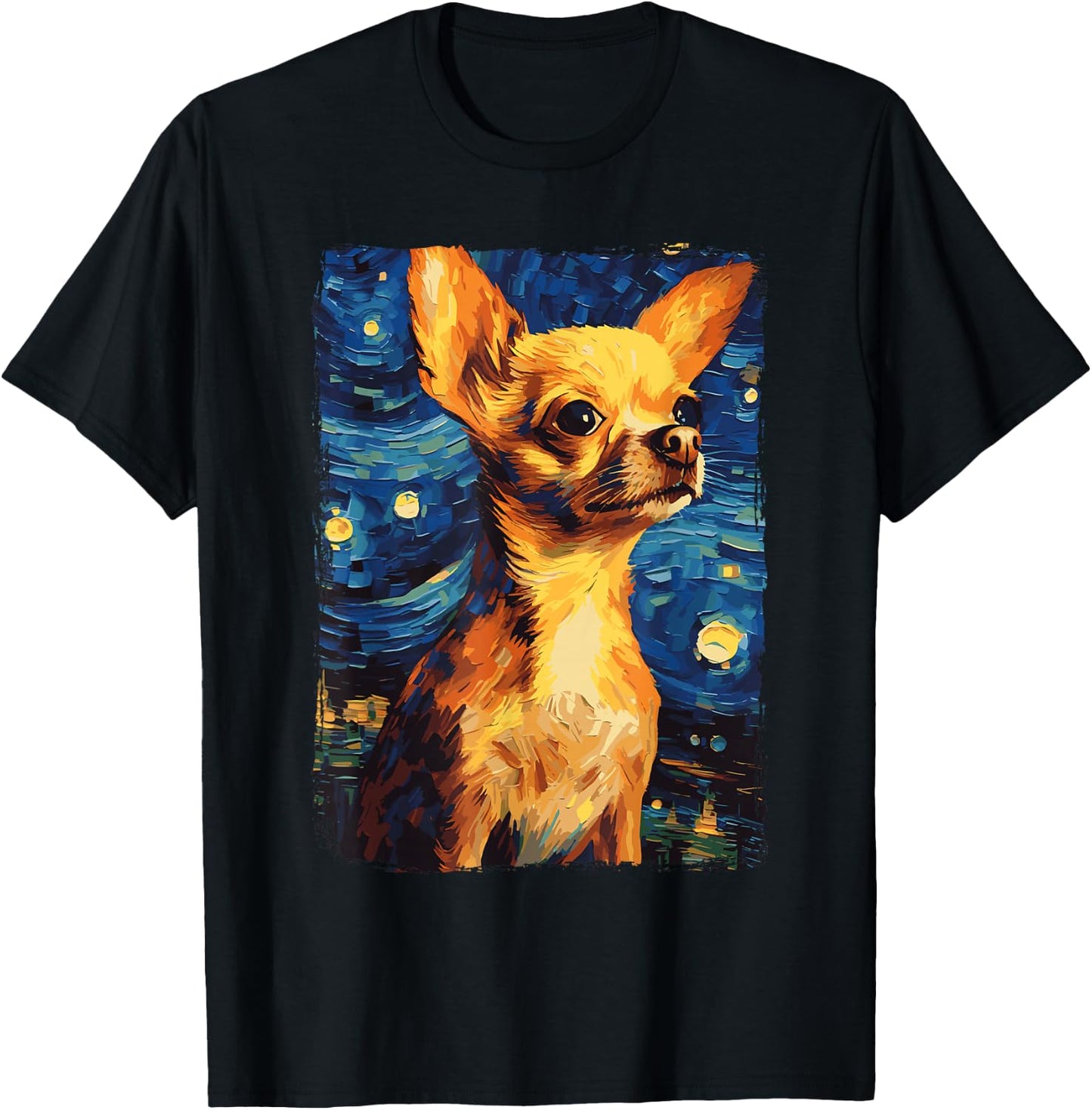 Chihuahua Starry Night T-Shirt - T-Shirt | Black
