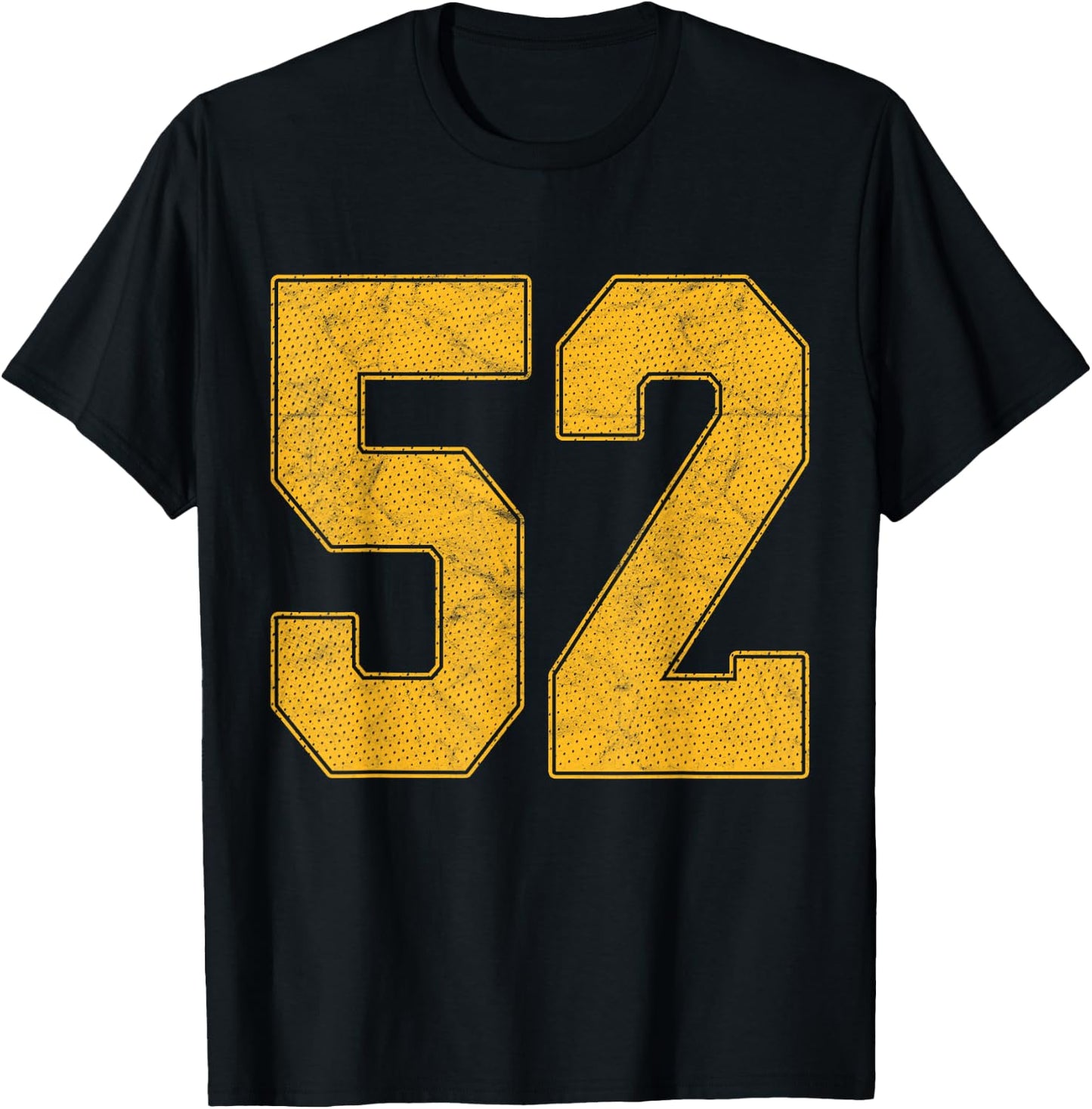 Number 52 Numbered Uniform Sports Team Jersey 52nd Birthday T-Shirt - T-Shirt | Black