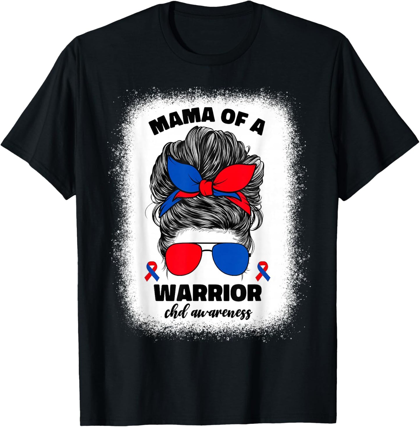 Mama of a Warrior CHD Congenital Heart Defect Awareness CHD T-Shirt - T-Shirt | Black