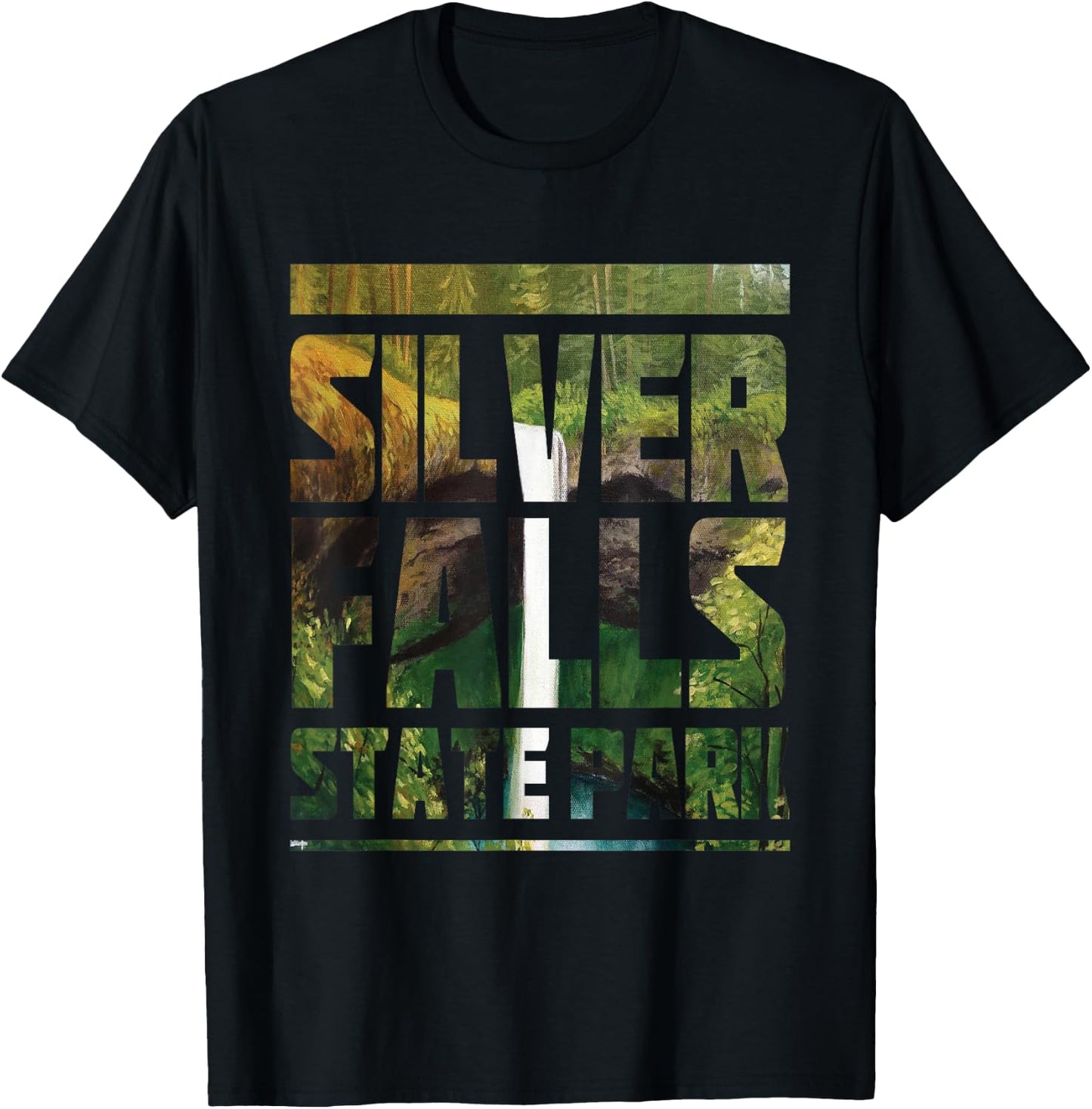 Silver Falls State Park Waterfall Souvenir Camping Hiking T-Shirt - T-Shirt | Black