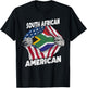 South African And American Flag South Africa Proud T-Shirt - T-Shirt | Black