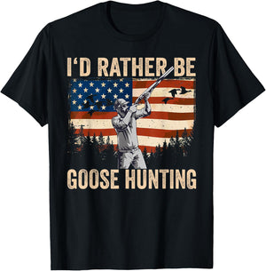 USA I'd Rather Be Goose Hunting T-Shirt - T-Shirt | Black