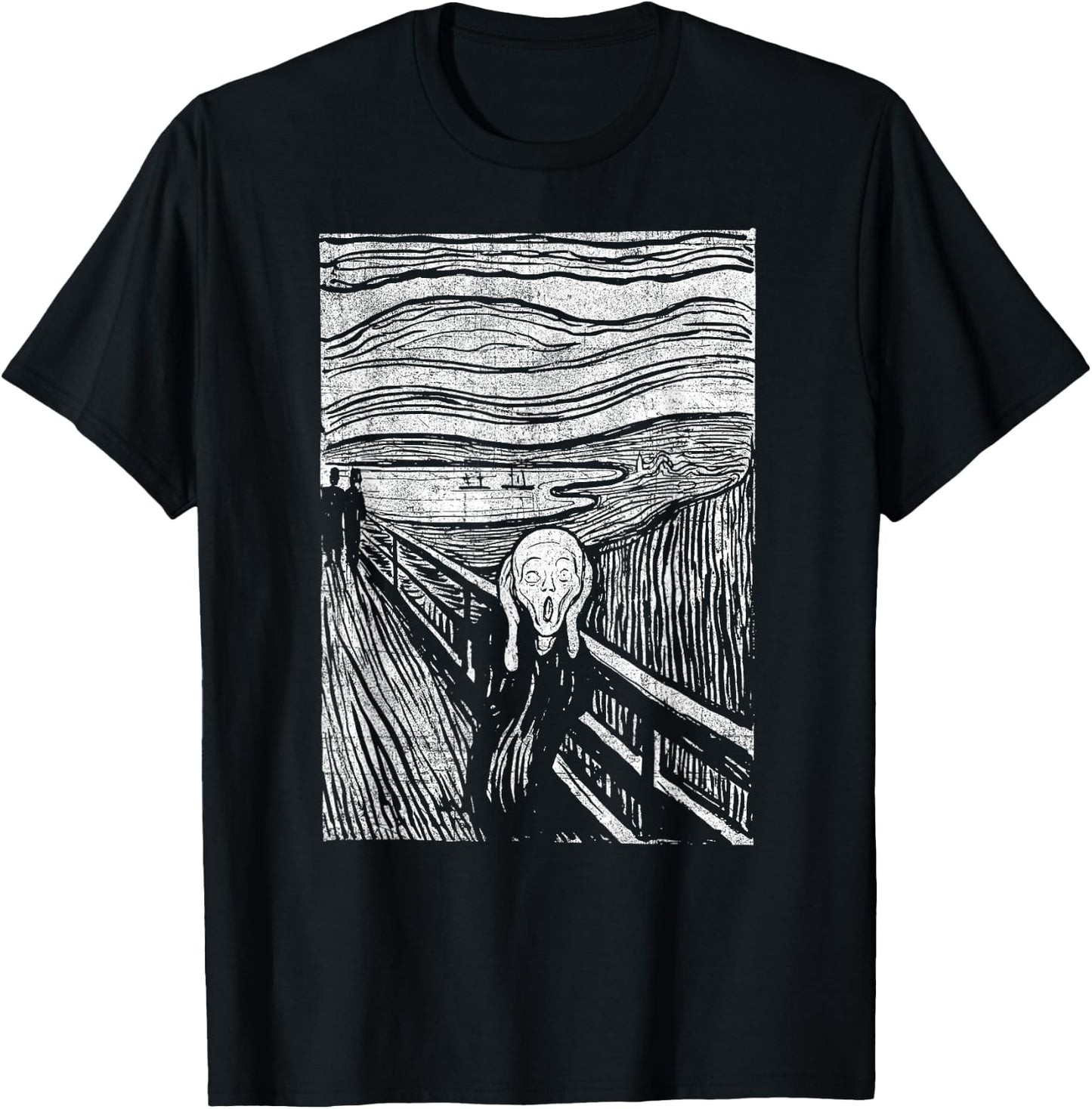 The Scream Famous Art by Munch Artist Painting Vintage T-Shirt - T-Shirt | Black