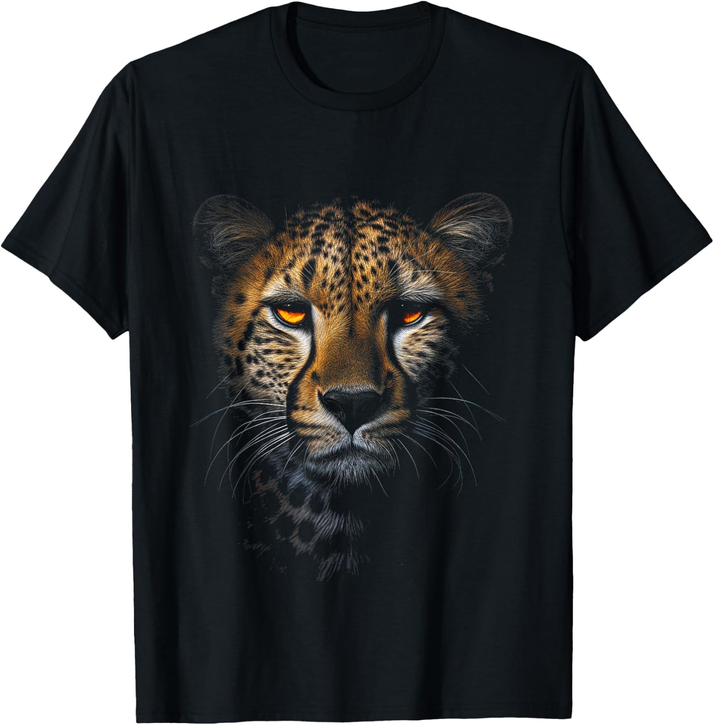 Leopard Cheetah Tiger Leopard Face Lion Cat T-Shirt - T-Shirt | Black