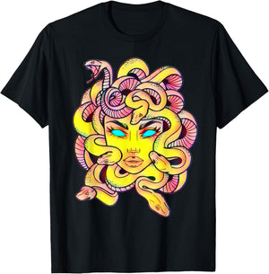 Cute Medusa T - Scary Greek Mythology Female Monster Medusa T-Shirt - T-Shirt | Black
