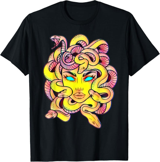 Cute Medusa T - Scary Greek Mythology Female Monster Medusa T-Shirt - T-Shirt | Black