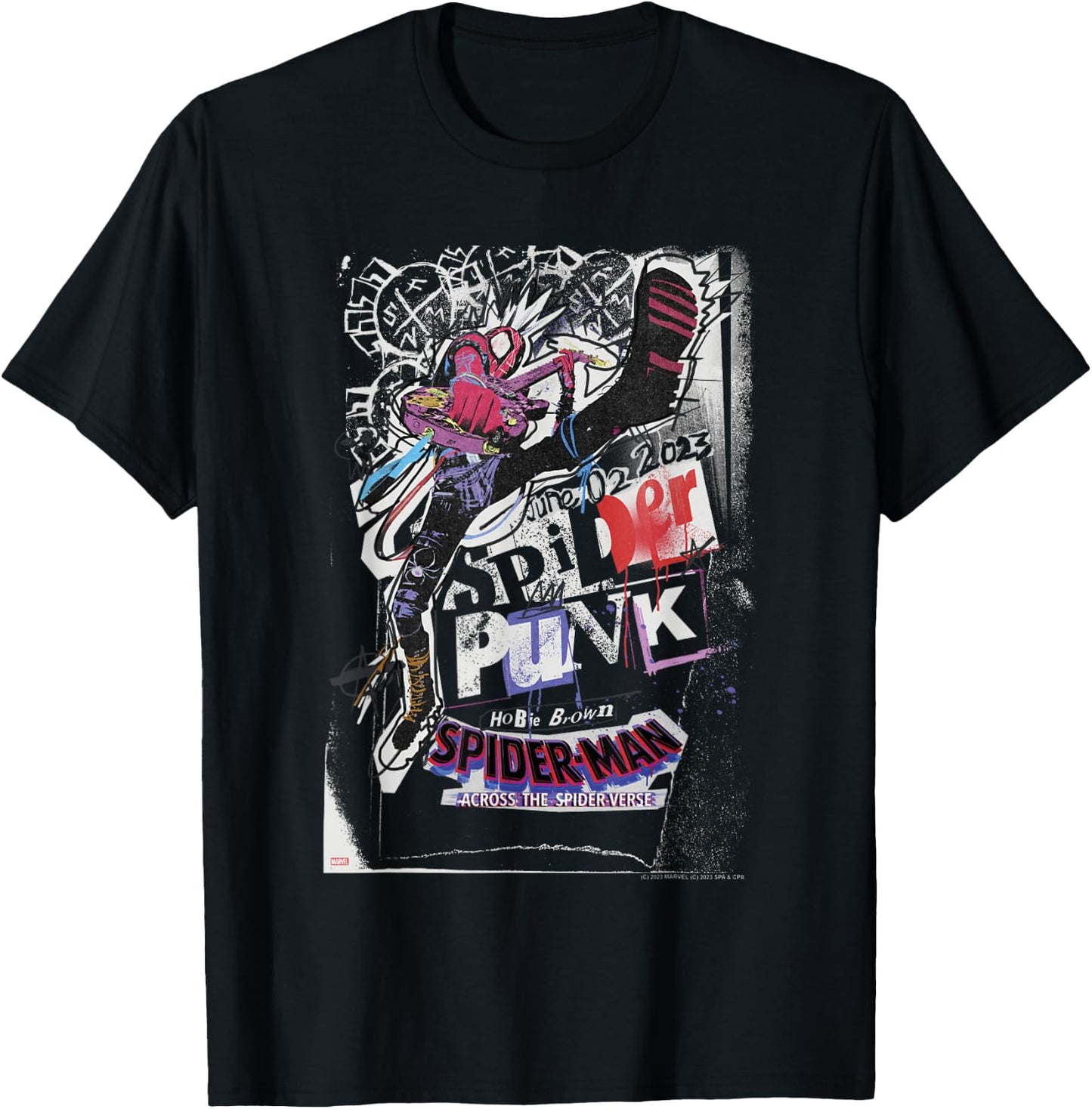 Marvel Spider-Man Across The Spider-Verse Part 1 Spider-Punk T-Shirt - T-Shirt | Black