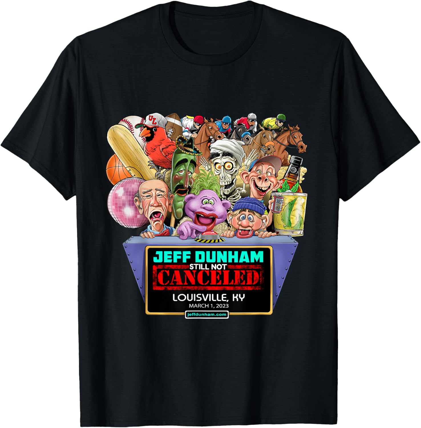 Jeff Dunham Louisville, KY (2023) T-Shirt - T-Shirt | Black