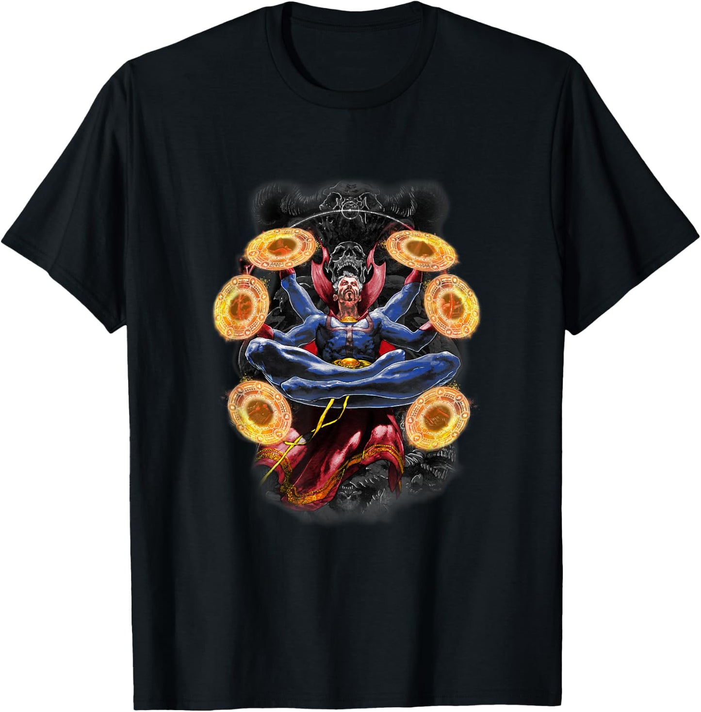 Marvel Comics Retro Classic Dr. Strange Dark Multi-Arms Epic T-Shirt - T-Shirt | Black