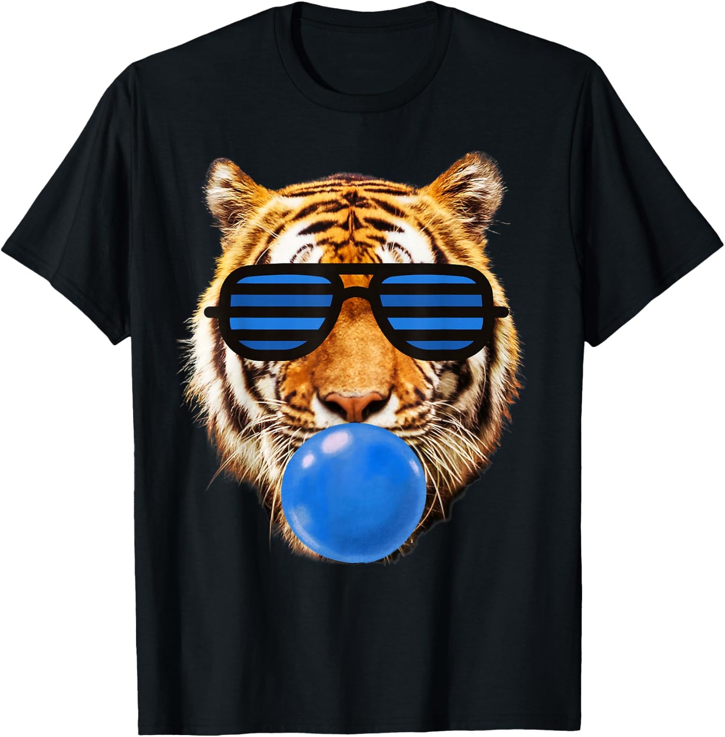 Blue Gum Tiger Stripe Cute Tiger face Women T-Shirt - T-Shirt | Black
