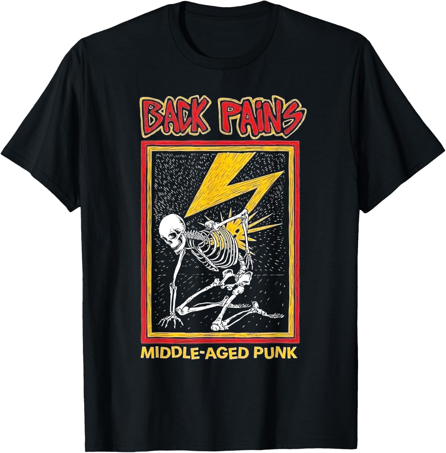 Back Pains Middle Aged Punk T-Shirt - T-Shirt | Black
