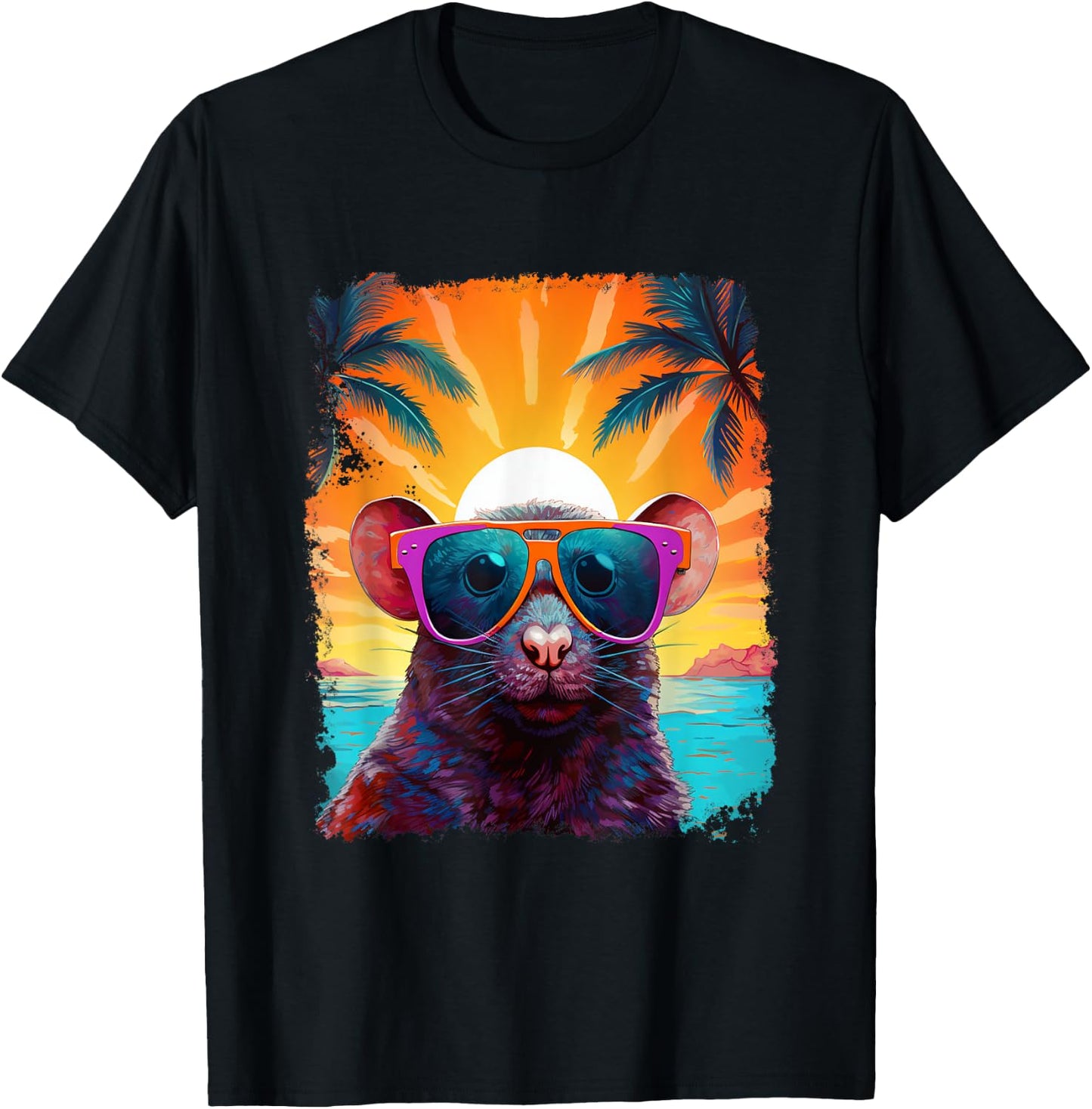 Pop Art Vintage Animal Mouse Hawaiian T-Shirt - T-Shirt | Black