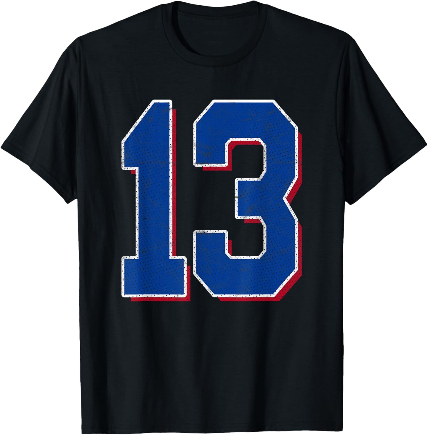 Number 13 Numbered Uniform Sports Team Jersey 13th Birthday T-Shirt - T-Shirt | Black