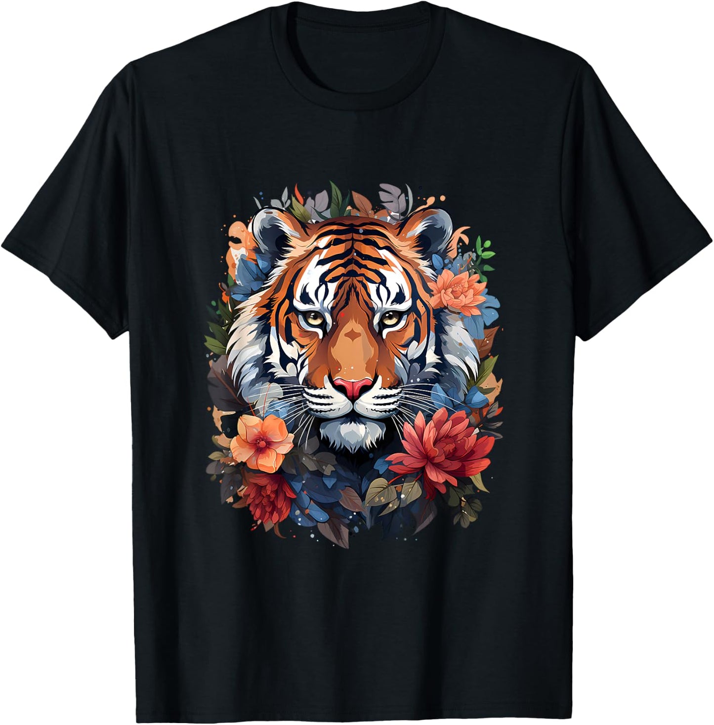 Tiger Flower T-Shirt - T-Shirt | Black