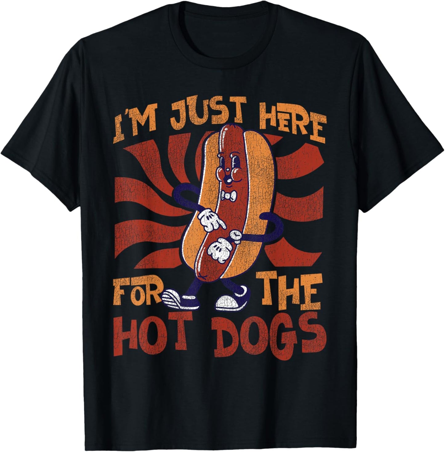 Hot Dog Adult I'm Just Here for The Hot Dogs T-Shirt - T-Shirt | Black