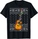 Guitar Music Lover Xmas Lighting Ugly Guitar Christmas T-Shirt - T-Shirt | Black