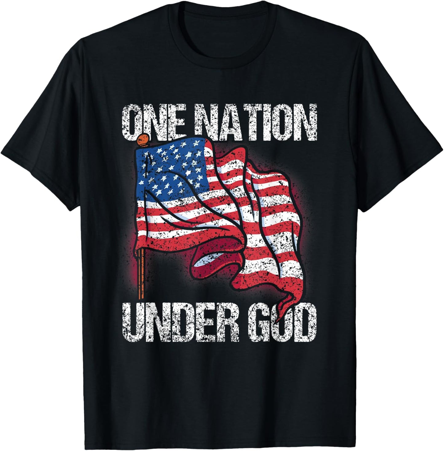 One Nation Under God American Usa Us America Patriotic Us T-Shirt - T-Shirt | Black
