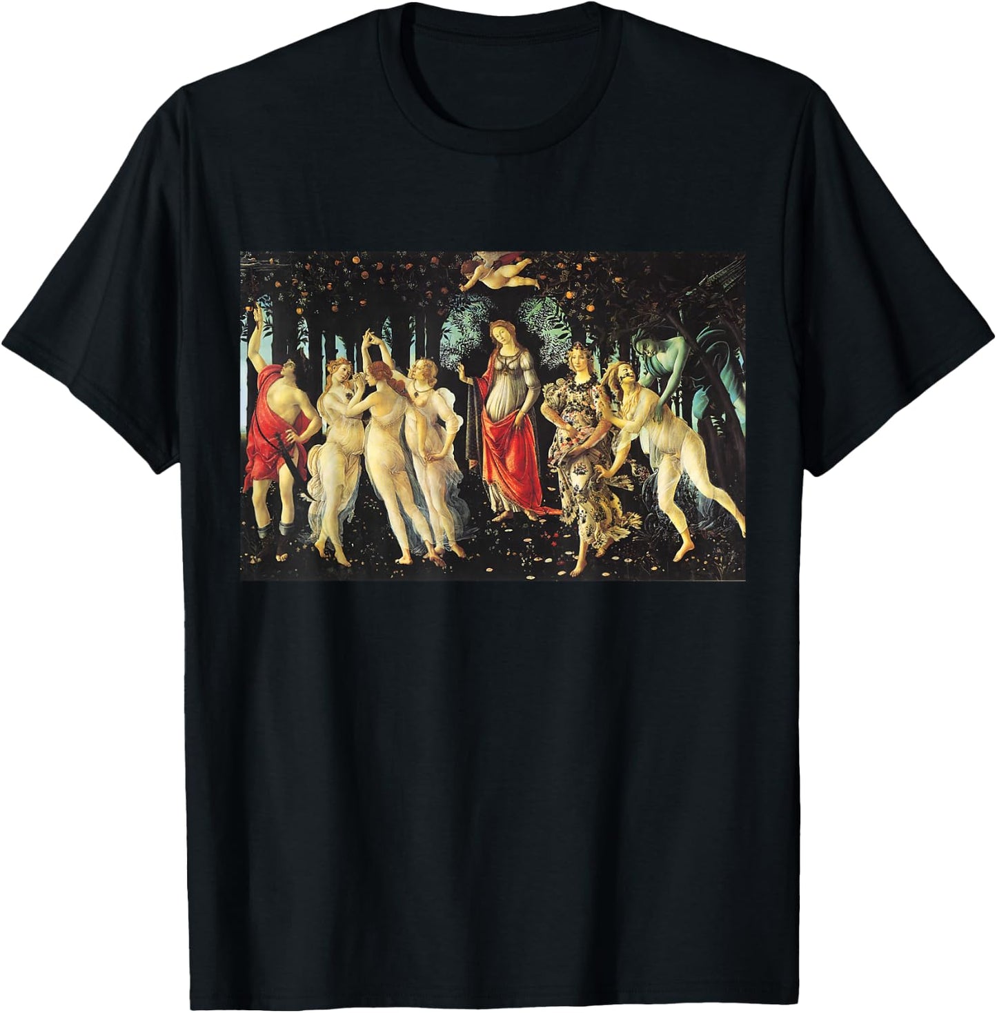 The Spring (Primavera) by Sandro Botticelli T-Shirt - T-Shirt | Black