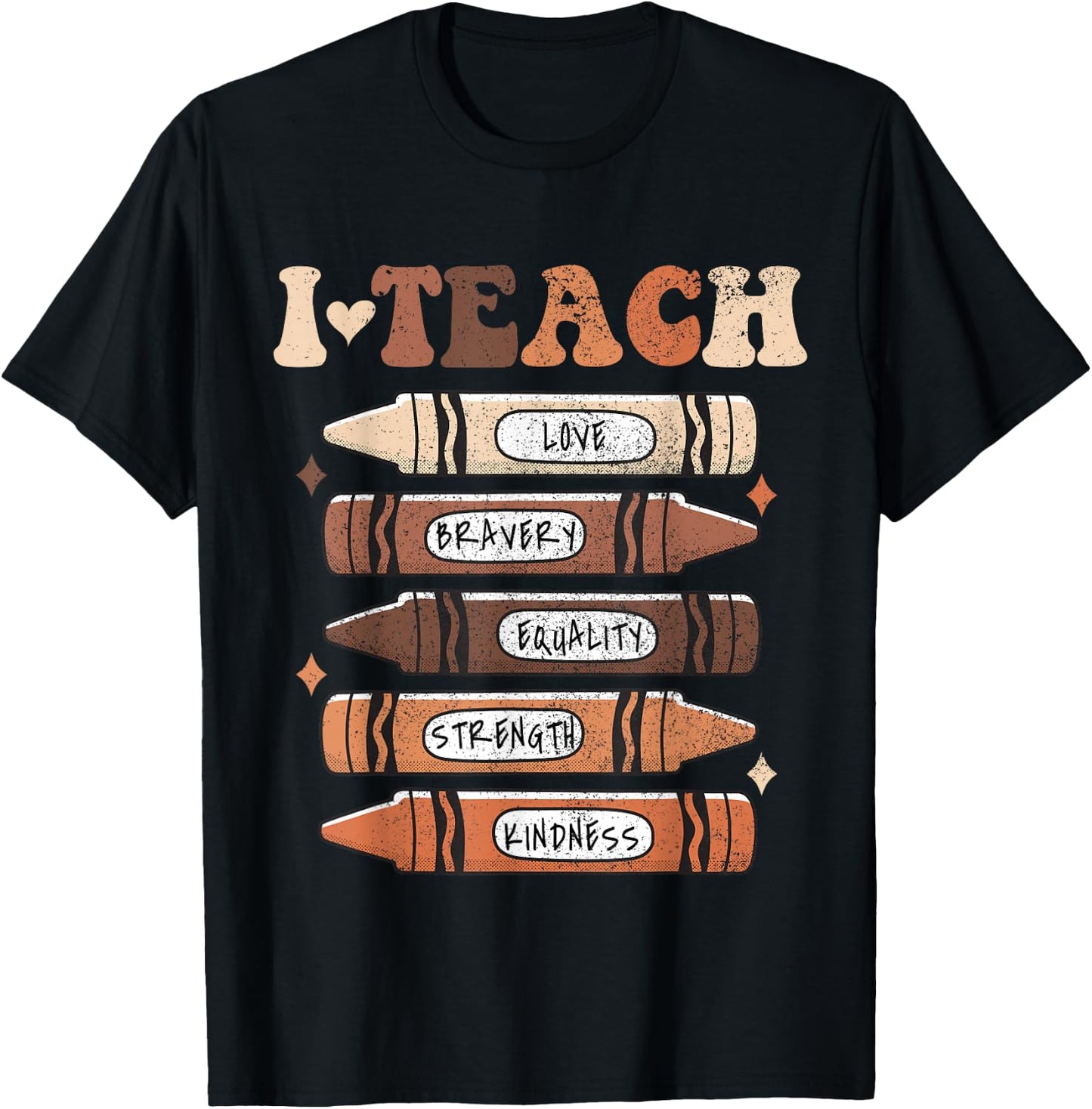 I Teach Black History Month Black Teacher Melanin Crayons T-Shirt - T-Shirt | Black