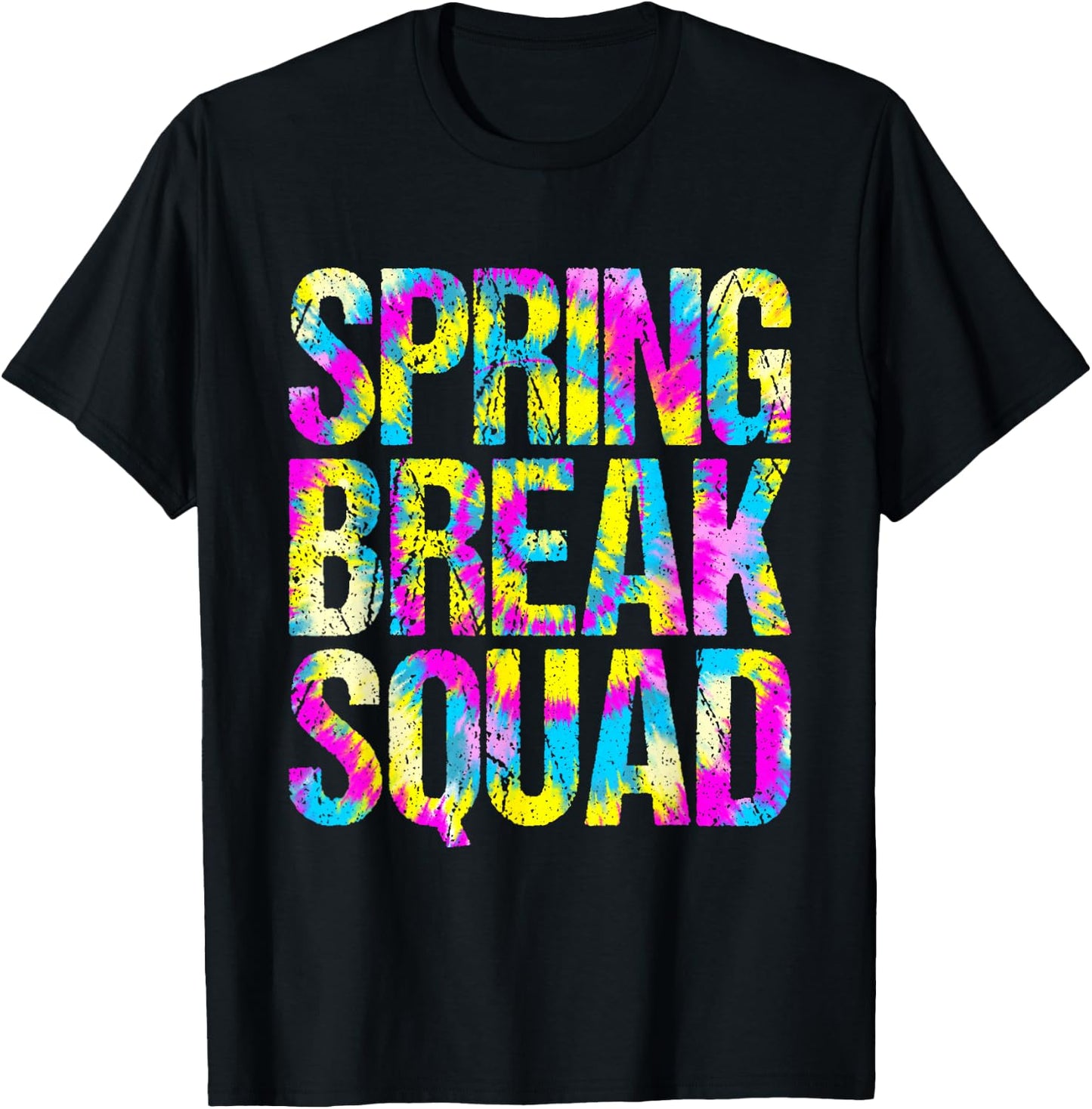 Spring Break Squad Matching Group Colorful Tie Dye T-Shirt - T-Shirt | Black