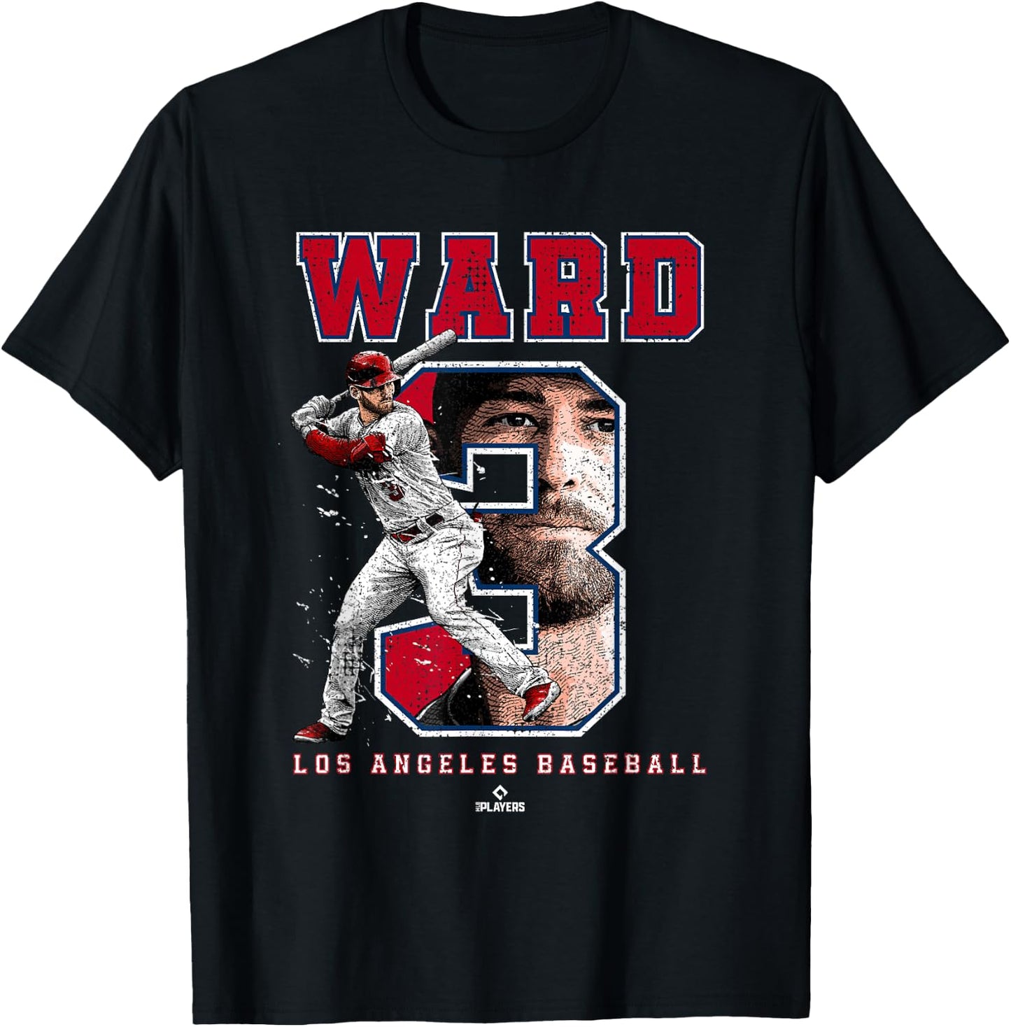 Number and Portrait Taylor Ward Los Angeles MLBPA T-Shirt - T-Shirt | Black