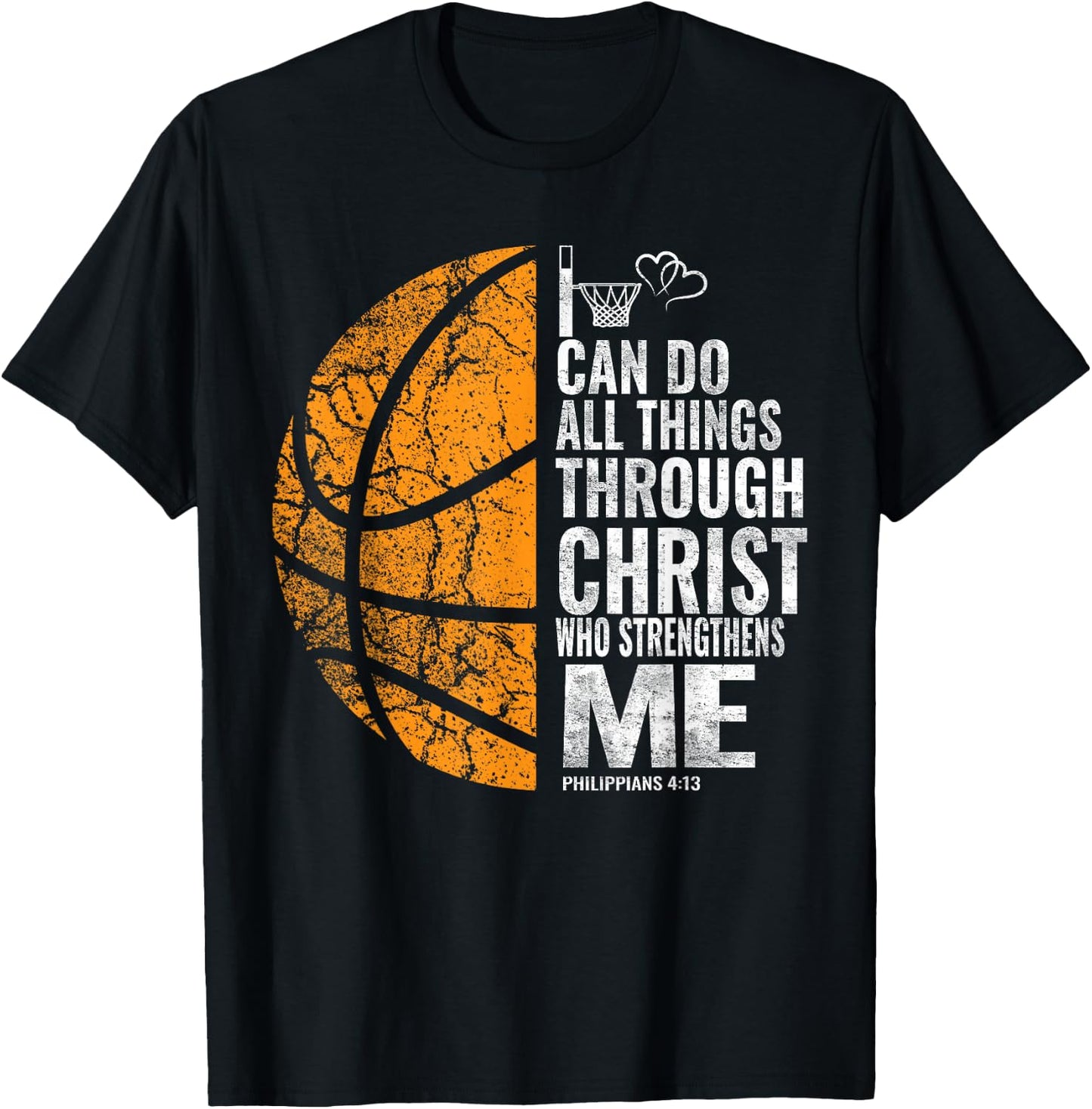 Christian Basketball Men Boys Kids Religious T-Shirt - T-Shirt | Black