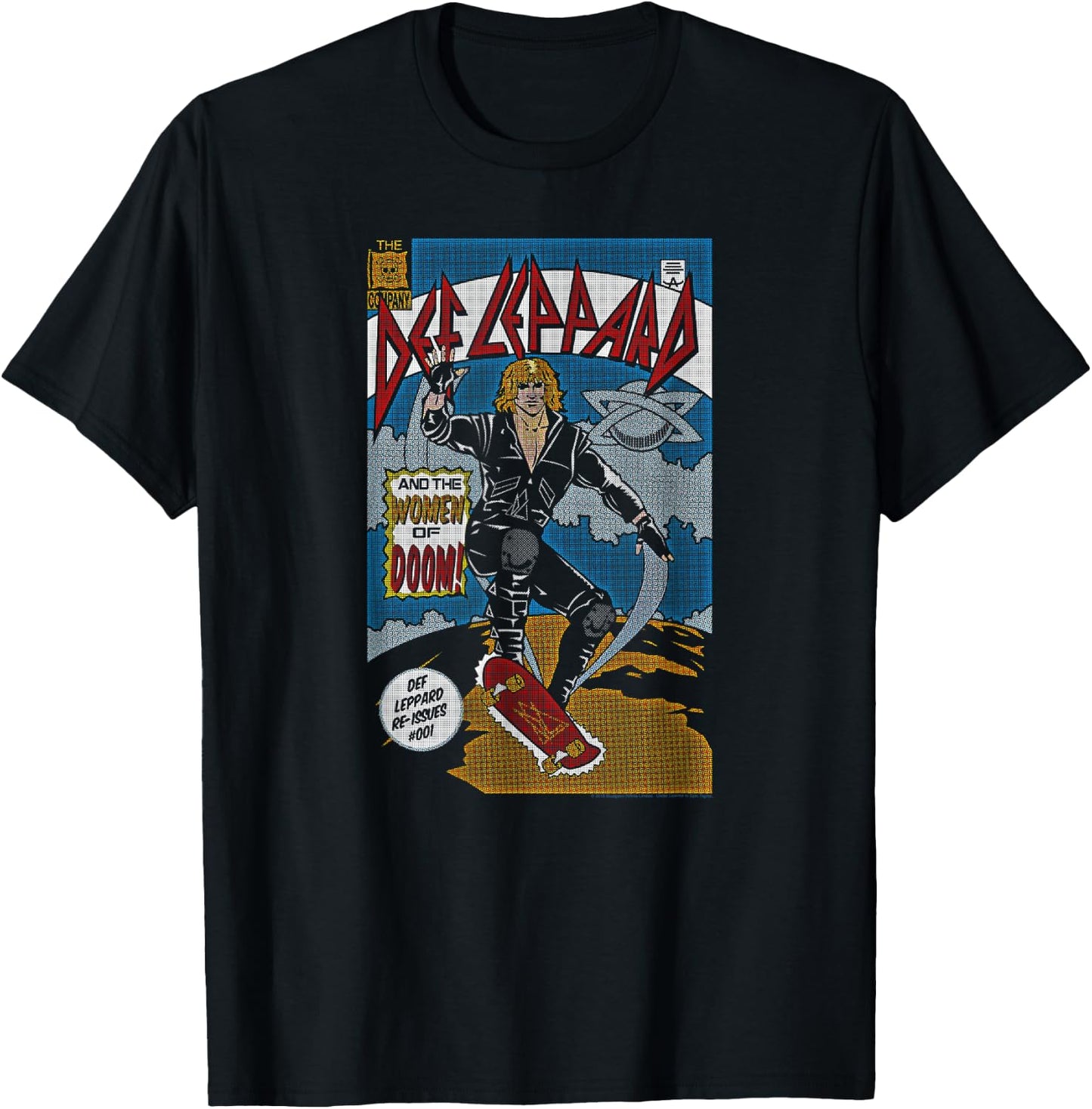 Def Leppard -Adults Comic - Black, Small T-Shirt - T-Shirt | Black