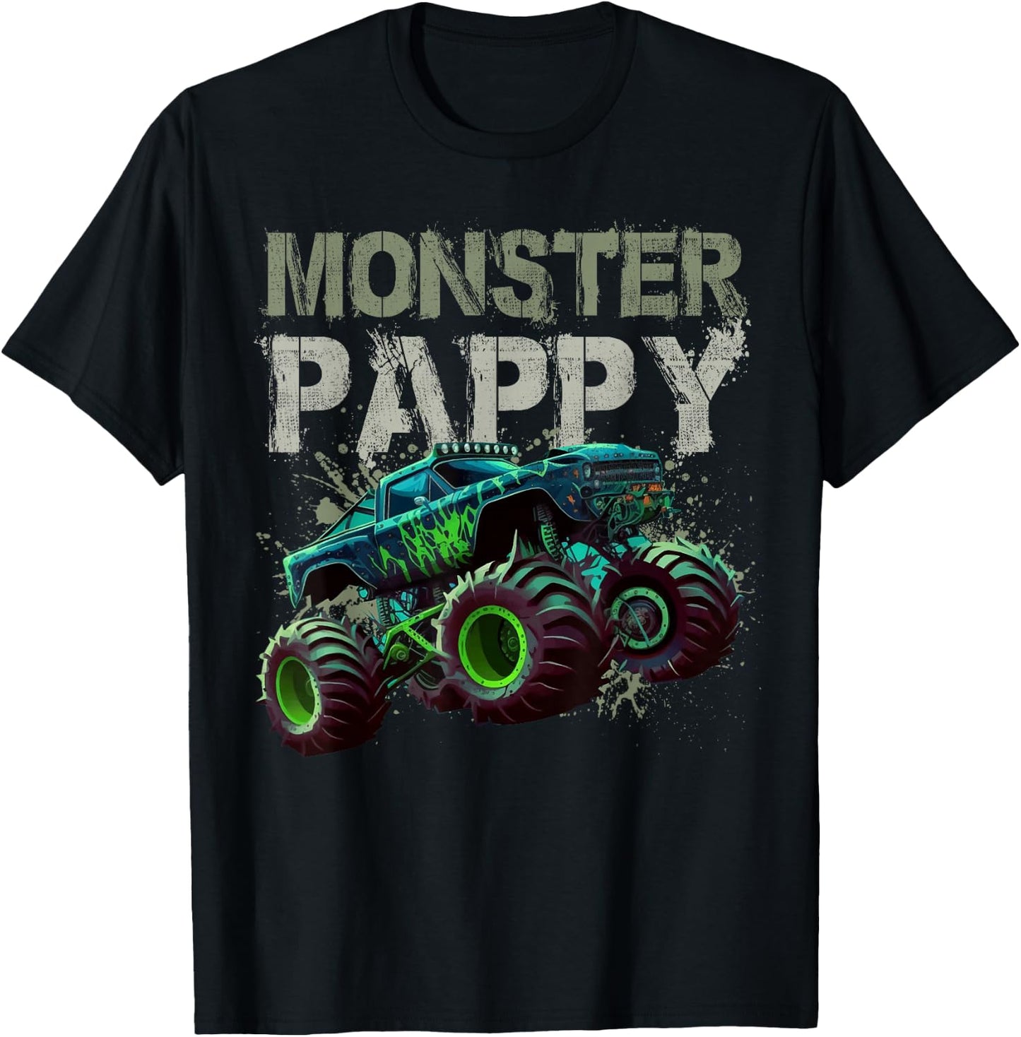 Monster Truck Pappy Family Matching Monster Truck Lovers T-Shirt - T-Shirt | Black
