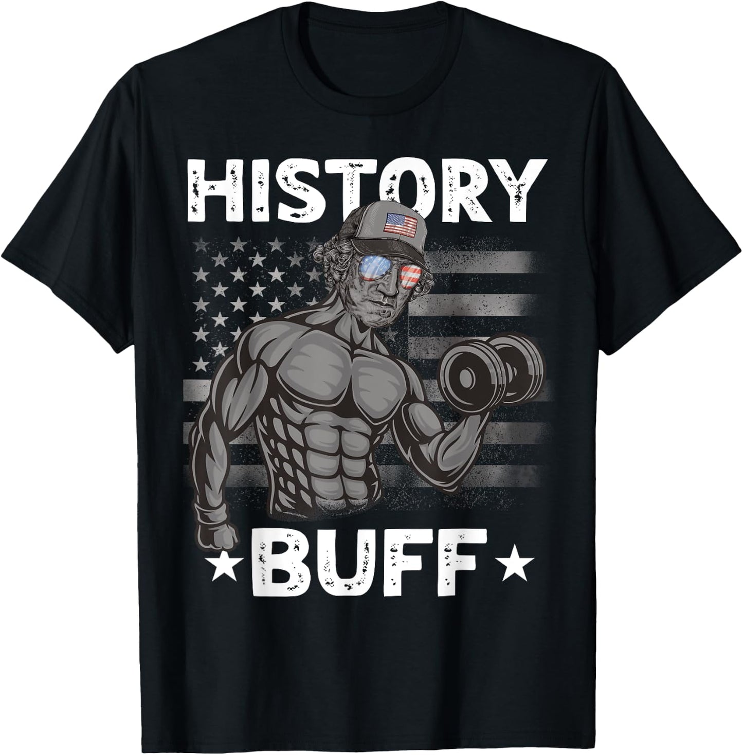 History Buff Washington Bro Weightlifting 4th of July Gym T-Shirt - T-Shirt | Black