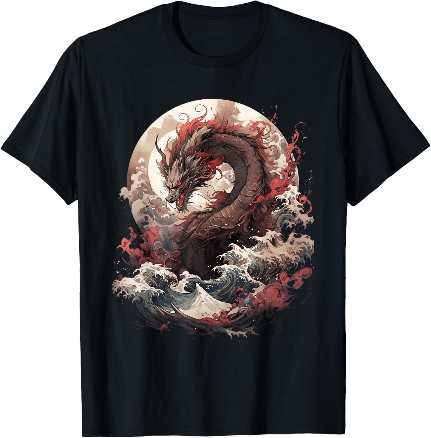 Japanese Aesthetic Dragon japanese art Japan Tattoo T-Shirt - T-Shirt | Black