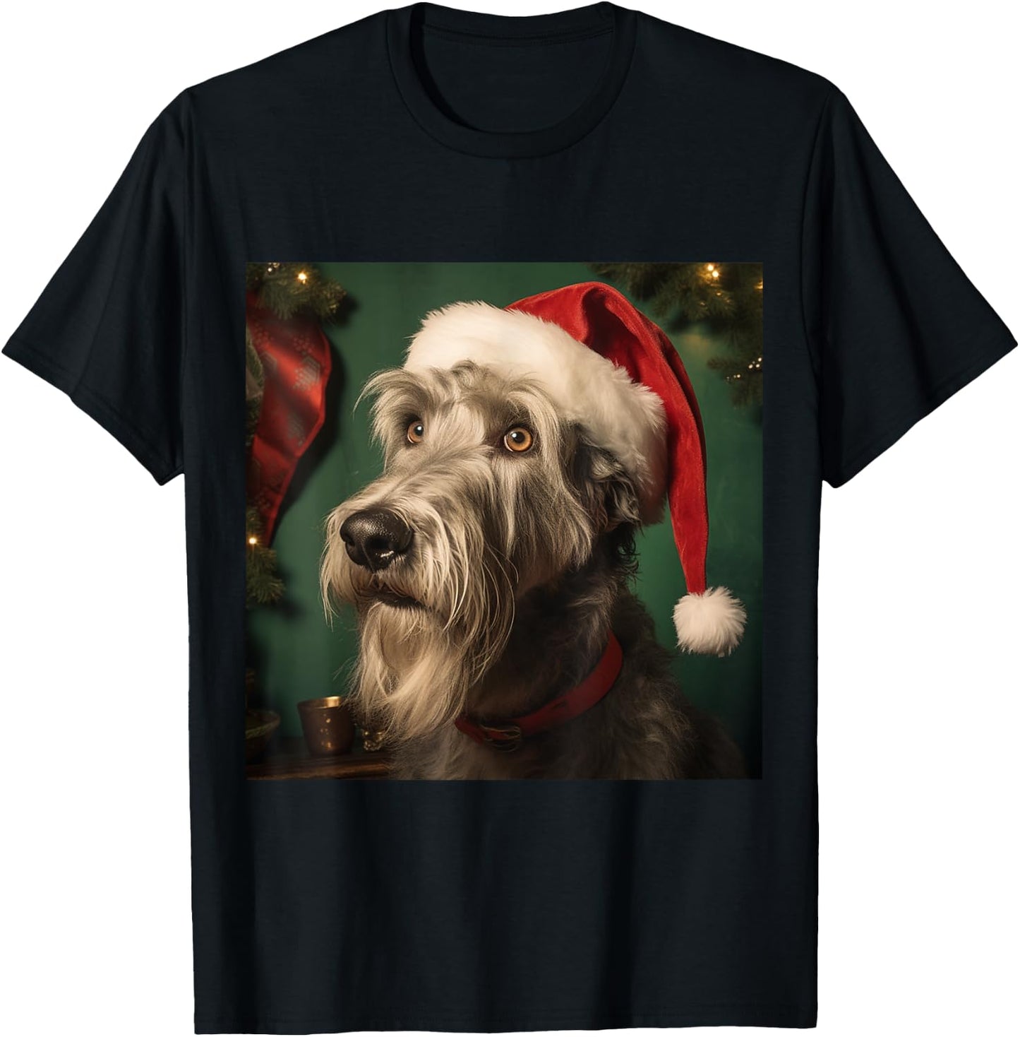 Christmas Irish Wolfhound - Irish Wolfhound Christmas T-Shirt - T-Shirt | Black